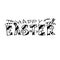 Happy easters day black lettering isolated