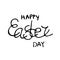 Happy easters day black lettering isolated