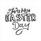 Happy easters day black lettering isolated hand drawning