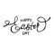 Happy easters day black lettering isolated, hand drawning