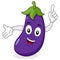 Happy Eggplant Character Smiling