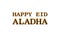 Happy Eid AlAdha fire text effect white isolated background