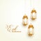 Happy eid festival golden lamps background