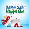 Happy Eid Mubarak in Gift Box for Eid Celebration of Muslims