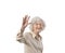 Happy Elder Lady Waving