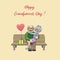 Happy elderly couple in love celebrating National Grandparents Day