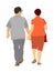 Happy elderly seniors couple hold hands vector. Mature coupe in love together on white background. Grandmother and grandfather.
