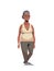 Happy elderly woman smiling casual african american lady standing pose female cartoon character full length flat white