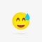 Happy emoji icon. Laughing emotion. Smiley  emoticon. Vector on isolated transparent background. EPS 10