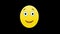 happy Emoticon emoji icon loop motion graphics video transparent background with alpha channel