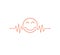 happy emoticon heart beat pulse line graphic vector illustration