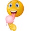 Happy emoticon smiley licking ice cream