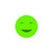 Happy emotion anthropomorphic face. Green smile isolated on a white background