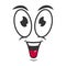 Happy emotion icon logo design. Simple joyful cartoon face