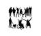 Happy and Enthusiastic People\\\'s Activities Silhouettes