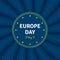 Happy Europe Day Square Poster Vector Illustration. Europa Day May 9 European Union Celebration. Sunburst Vintage Grunge. Flag