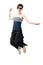 Happy excited trendy short hair woman jumping in mid-air