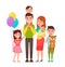 Happy Extended Family Icon Vector Illustration