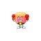 Happy Face Boxing chinese red drum cartoon character design