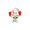 Happy Face Boxing white cream love cupcake cartoon character design