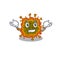 Happy face of duvinacovirus mascot cartoon style