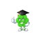 Happy face Mascot design concept of staphylococcus aureus wearing a Graduation hat