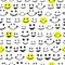 Happy face, smiley face, heart face repeated pattern