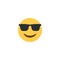 Happy face with sunglasses icon illustration emoji