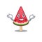 Happy face of watermelon ice cream mascot cartoon style