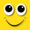 Happy face yellow background