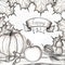 Happy fall. Concept of the holiday of autumn and harvest. Hand drawing. The leaves of the trees are maple, oak. Pumpkin, apple, mu