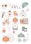 Happy Fall stickers icons set