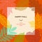 Happy fall template with autumn leaves and simple text