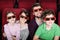 Happy family in 3D movie theater