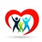 Happy Family care union team love in heart  care house children kids taking growth wellness parenting care successful icon