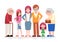 Happy Family Characters Love Together Child Teen Adult Old Icon Flat Design