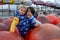 Happy family, children and adults, enjoying the colorful city of Stavangen in Southwest Norway in summer