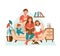 Happy family with children at home. People sitting on the sofa and mom reading book for kids. Family lifestyle concept. Cozy