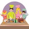 Happy family cooking
