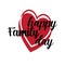 Happy Family Day! Excellent gift card. Fashionable calligraphy. Vector illustration on white background. Elements for design. -