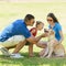 Happy family with a dog