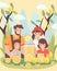 Happy family enjoys the outdoors while sipping refreshing lemonade and sharing moments of joy. Concept of active