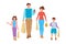 Happy family goes shopping flat cartoon vector