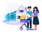 Happy family with house. Concept illustration for mortgage, buying