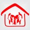 Happy Family House Icon isolated on a white background