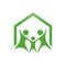 Happy Family House Protection Symbol Design