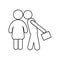 Happy family husband and wife busy lifestyle daily routine icon. Element of family for mobile concept and web apps icon. Outline,