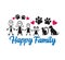 happy family inspiring funny quote vector graphic design for souvenir printing and for cutting machine