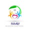 Happy family love heart in nature house logo icon symbol on white background