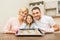 Happy family making cookies at home